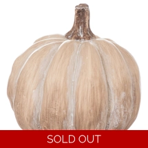 Set Of Six Carved Wood Effect Pumpkins