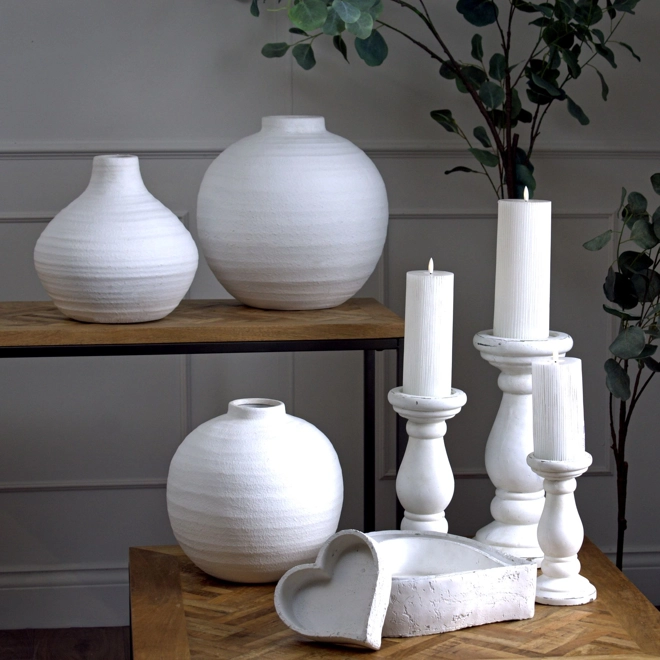 Additional Image for Tiber Large Matt White Ceramic Vase