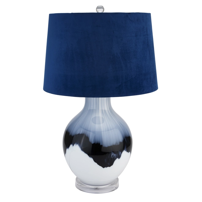 Additional Image for Ice Shadows Table Lamp With Navy Blue Lampshade