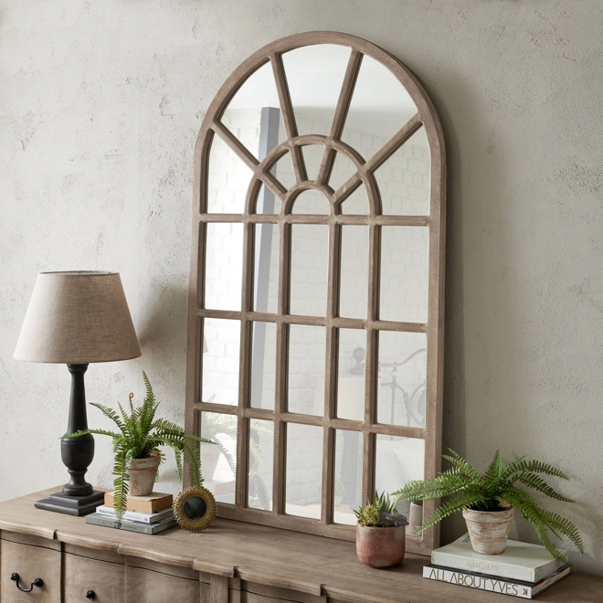product Image for Copgrove Collection Arched Paned Wall Mirror