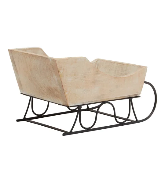 White Wash Collection Wooden Decorative Sleigh