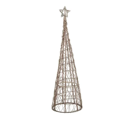 LED Wicker Christmas Tree 36L x 36W x 115H With Star
