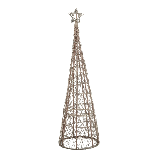 product Image for Large LED Wicker Christmas Tree 40L x 40W x 130H With Star
