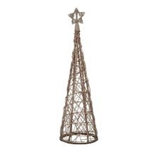 Small LED Wicker Christmas Tree With Star 30L x 30W x 100H