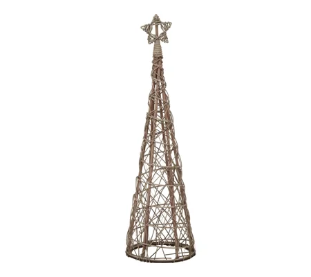 Small LED Wicker Christmas Tree With Star 30L x 30W x 100H