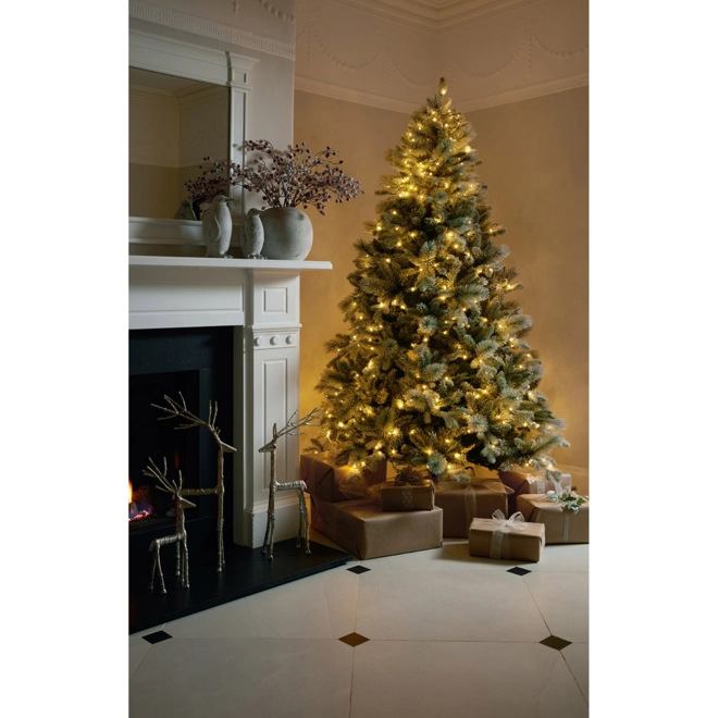 Additional Image for Snowy Forest Fir Pre-Lit 400L Led Christmas Tree 140L x 140W x 210H