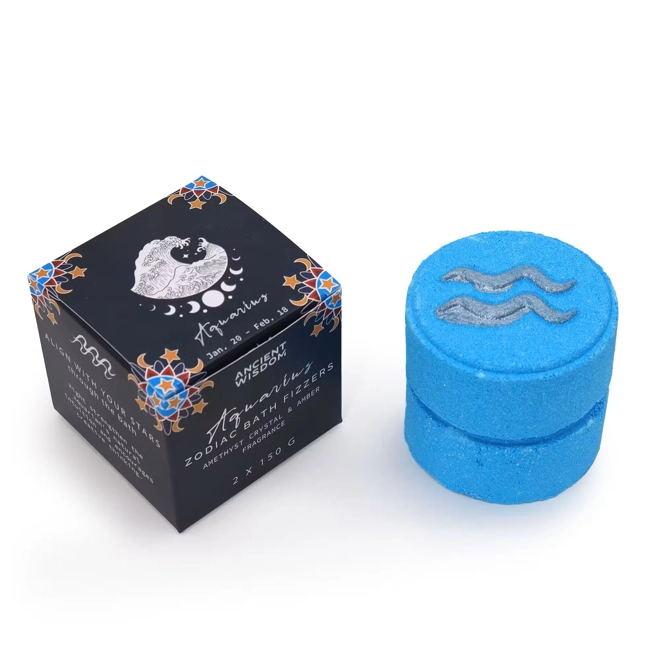 product Image for Set of Zodiac Bath Fizzers with Horoscope - Aquarius