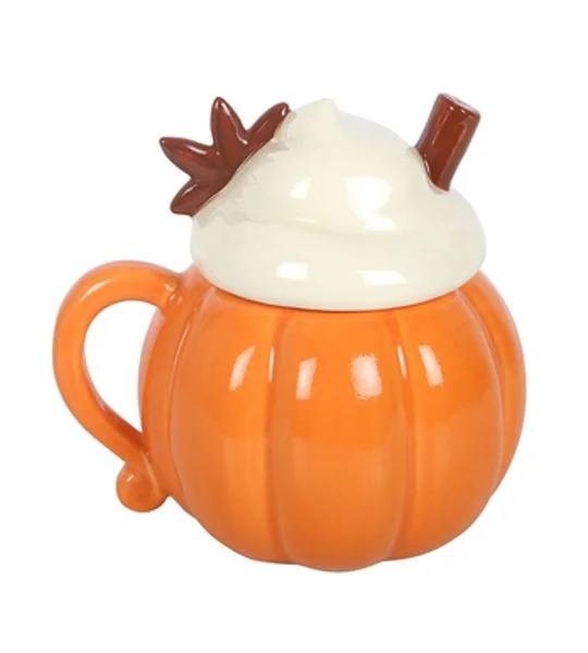 Pumpkin Cream Lidded Mug