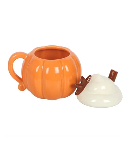 Pumpkin Cream Lidded Mug