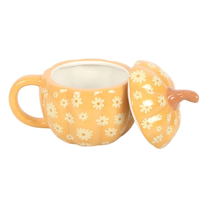 Additional Image for Groovy Floral Pumpkin Lidded Mug