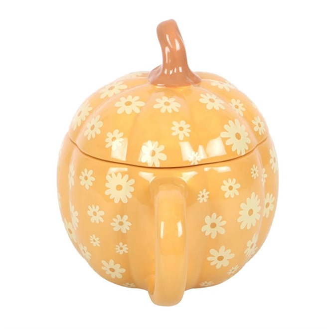 Additional Image for Groovy Floral Pumpkin Lidded Mug