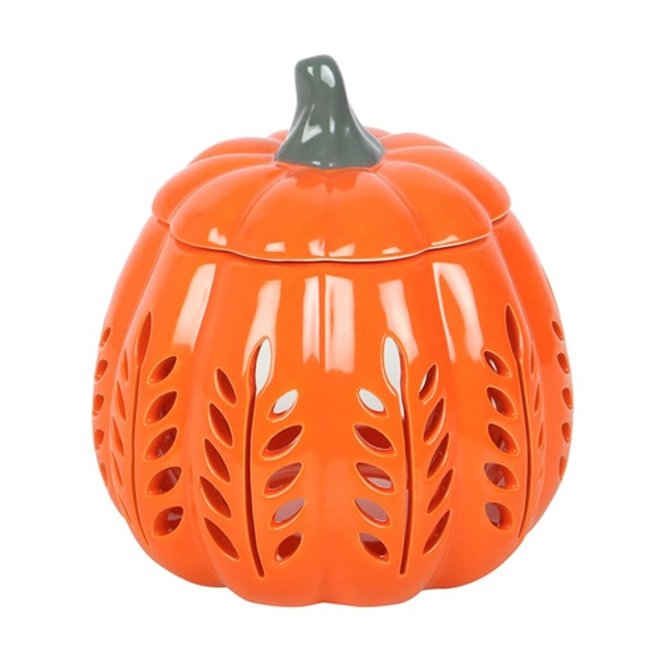 Additional Image for Orange Leaf Cut Out Pumpkin Oil Burner and Wax Warm