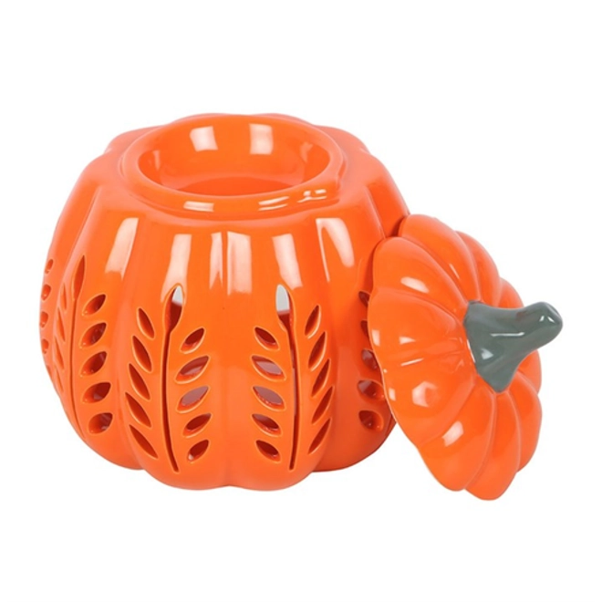 Additional Image for Orange Leaf Cut Out Pumpkin Oil Burner and Wax Warm