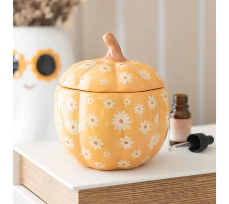 Groovy Floral Pumpkin Oil Burner