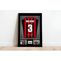 PAOLO MALDINI - AC Milan F.C. Signed Football Shirt Poster Print