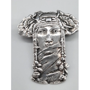Sterling Silver Art Nouveau Style Brooch Hallmarked 1990