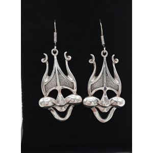 Unusual Sterling Silver Mask Earrings