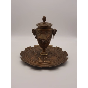Splendid Bronze 19th Century French Empire Inkstand Decorated with Putti
