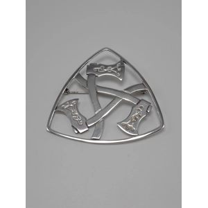 Large Sterling Silver Hjaltasteyn Triple Axe Brooch Large Sterling Silver Hjaltasteyn Triple Axe Brooch
