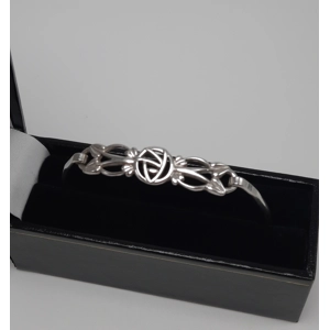 Sterling Silver Rennie Mackintosh Inspired Bangle by Carrick