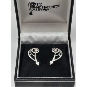 Sterling Silver Rennie Mackintosh Inspired Stud Earrings by Carrick