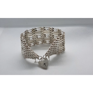 Sterling Silver 10-Bar Gate Bracelet - London 1975 Sterling Silver 10-Bar Gate Bracelet - London 1975