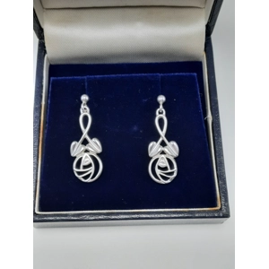 Pretty Pair of Sterling Silver Earrings by Carrick in Rennie Mackintosh Style