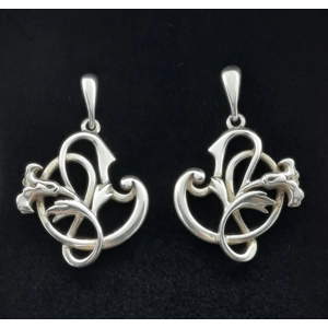 Pair of Sterling Silver Vintage Laura Ashley Earrings - Hallmarked 1973