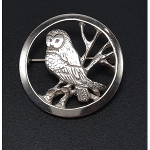 Ortak 'Nature in Flight' Owl Brooch in Sterling Silver