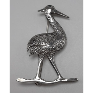 Sterling Silver Brooch in the Form of a Heron - Hallmarked