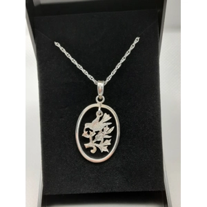 Vintage Sterling Silver Bird Design Pendant and Chain