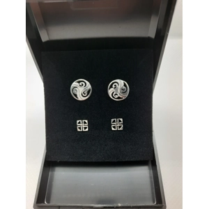Two Pairs of Sterling Silver Celtic Design Ear Studs