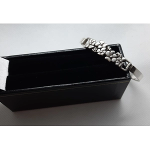 Sterling Silver Bangle with Floral Design - Sheffield 1979