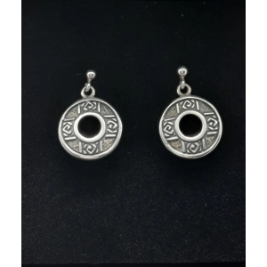 Lovely Pair of Unusual Celtic Style Sterling Silver Earrings