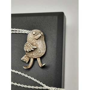 Quirky Sterling Silver Bird Pendant and Chain