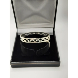Sterling Silver Celtic Knot Pattern Bangle