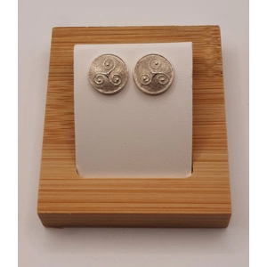 Ola Gorie Sterling Silver Triskele Design Stud Earrings