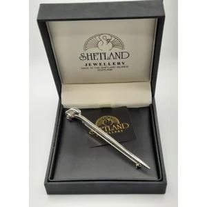 Shetland Silver Ram Head Kilt Pin in Sterling Silver in Original Box