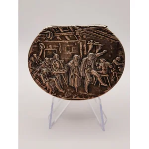 Sterling Silver Berthold Muller Snuff Box with Inn Scene