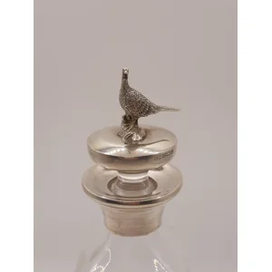 Whisky Decanter with Sterling Silver Top and Pheasant Finial
