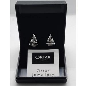 Beautiful Pair of Sterling Silver Boat Design Earrings