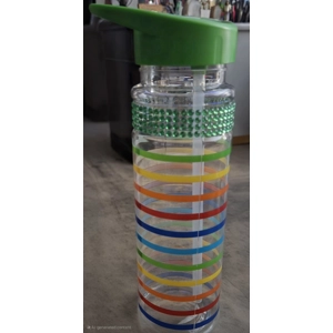 Green with Colorful Rings Water Bottle
