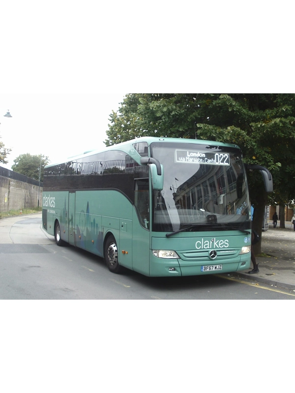 bf67wjz clarkes of london coach at canterbury in kent