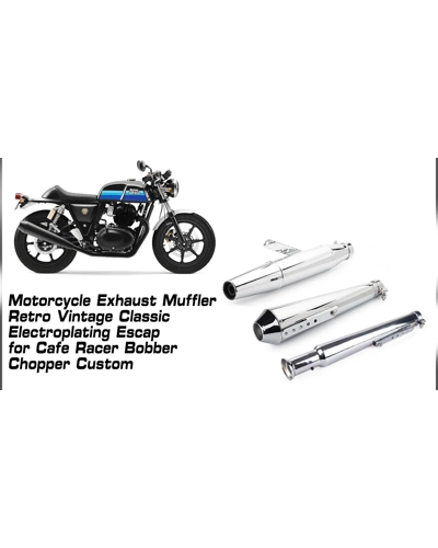 Motorcycle Exhaust Muffler Retro Vintage Classic Electroplating For Cafe Racer, Harley, Etc.