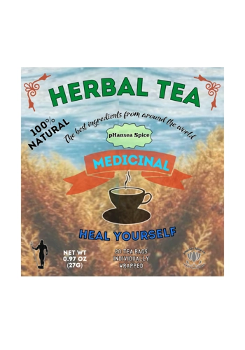 Dry herbal tea bags individually wrapped