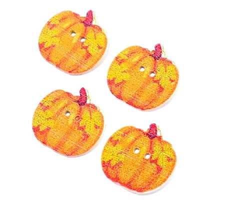 4 x Pumpkin Buttons for Halloween