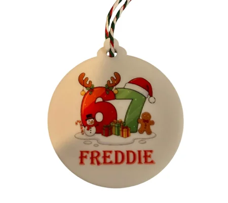 Personalised 6 7 Christmas Bauble
