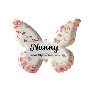 Acrylic Butterfly Nanny Coaster / Sign / Plaque.