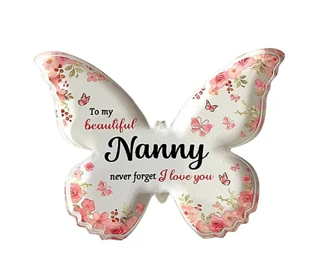 Acrylic Butterfly Nanny Coaster / Sign / Plaque.
