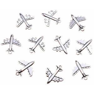 Aeroplane Metal Charms x 5